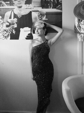 Vintage Hand Beaded Gown Unknown Designer No Label Small